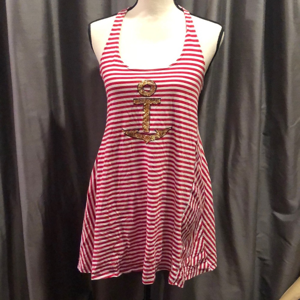Sperry nautical anchor stripe coverup swim dress s